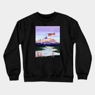 Denali Mountain Painting, K2 Aviation, Living Room Painting, Alaska Mountain, Gift for Pilot, Scott Clendaniel, Alaska Aviation, Mt McKinley Crewneck Sweatshirt